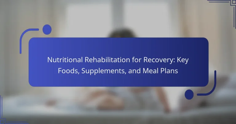 Nutritional Rehabilitation for Recovery: Key Foods, Supplements, and Meal Plans