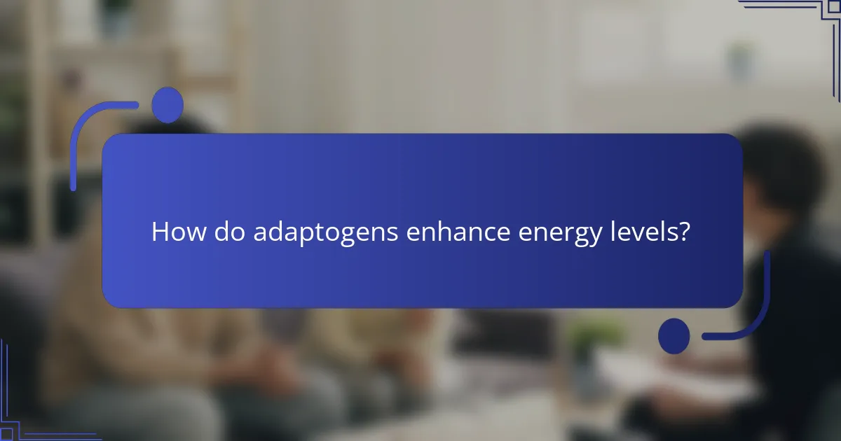 How do adaptogens enhance energy levels?