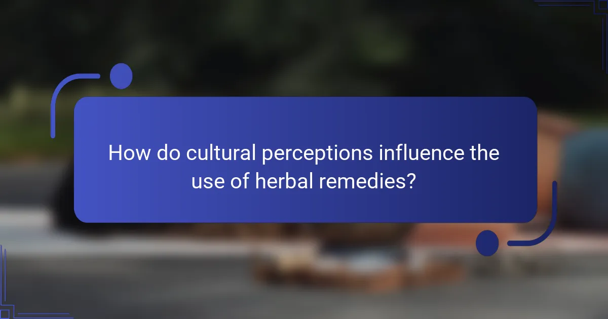How do cultural perceptions influence the use of herbal remedies?