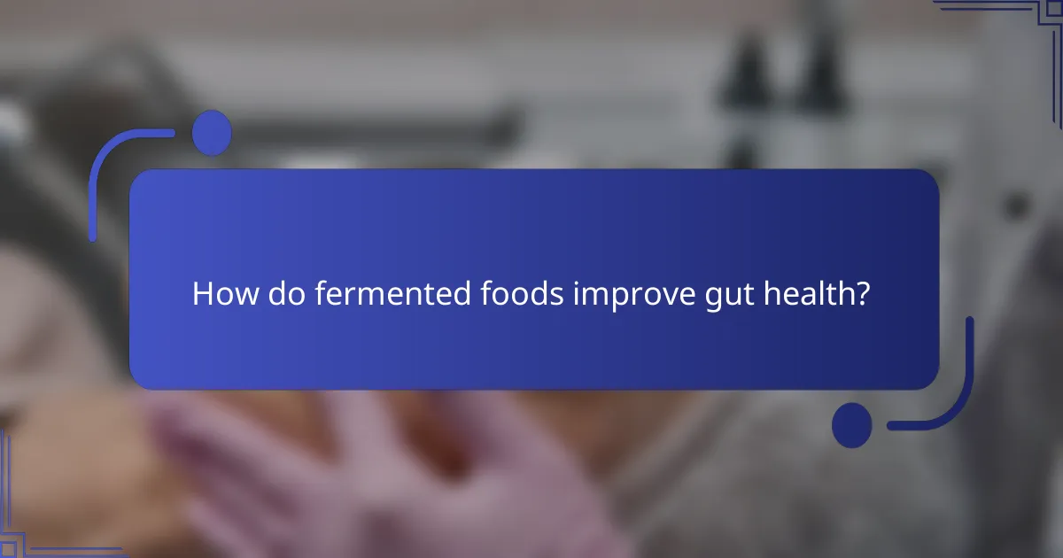 How do fermented foods improve gut health?