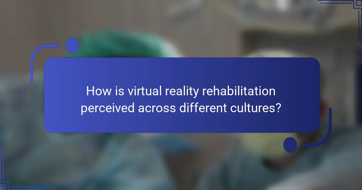 How is virtual reality rehabilitation perceived across different cultures?