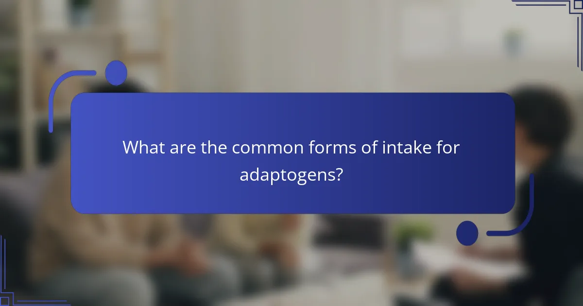 What are the common forms of intake for adaptogens?