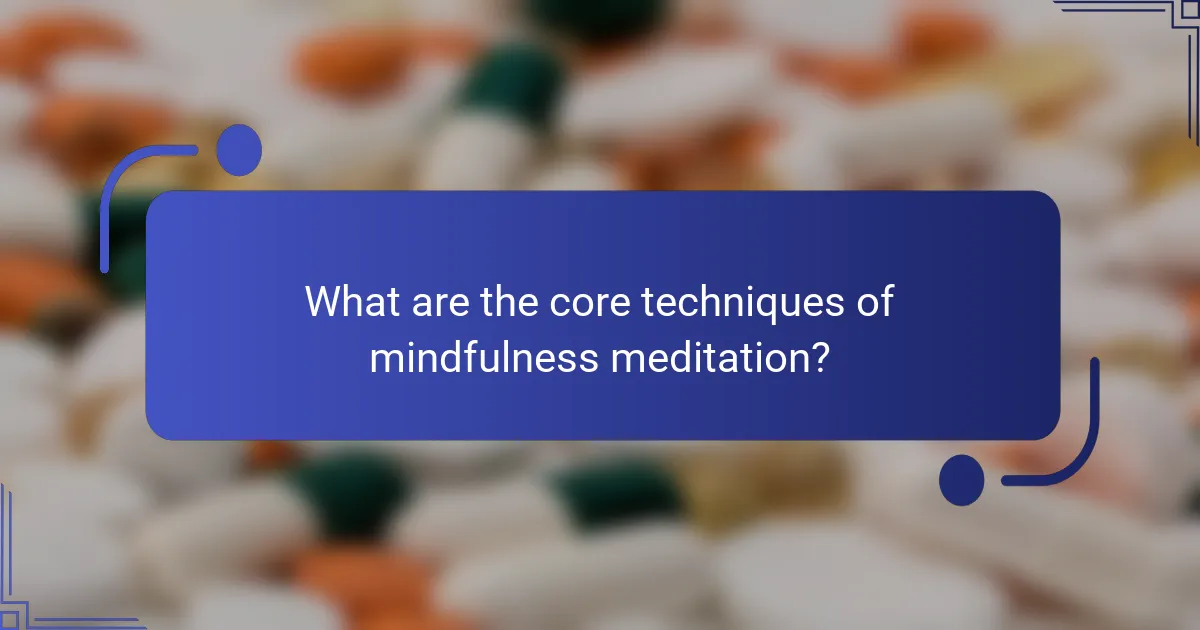 What are the core techniques of mindfulness meditation?
