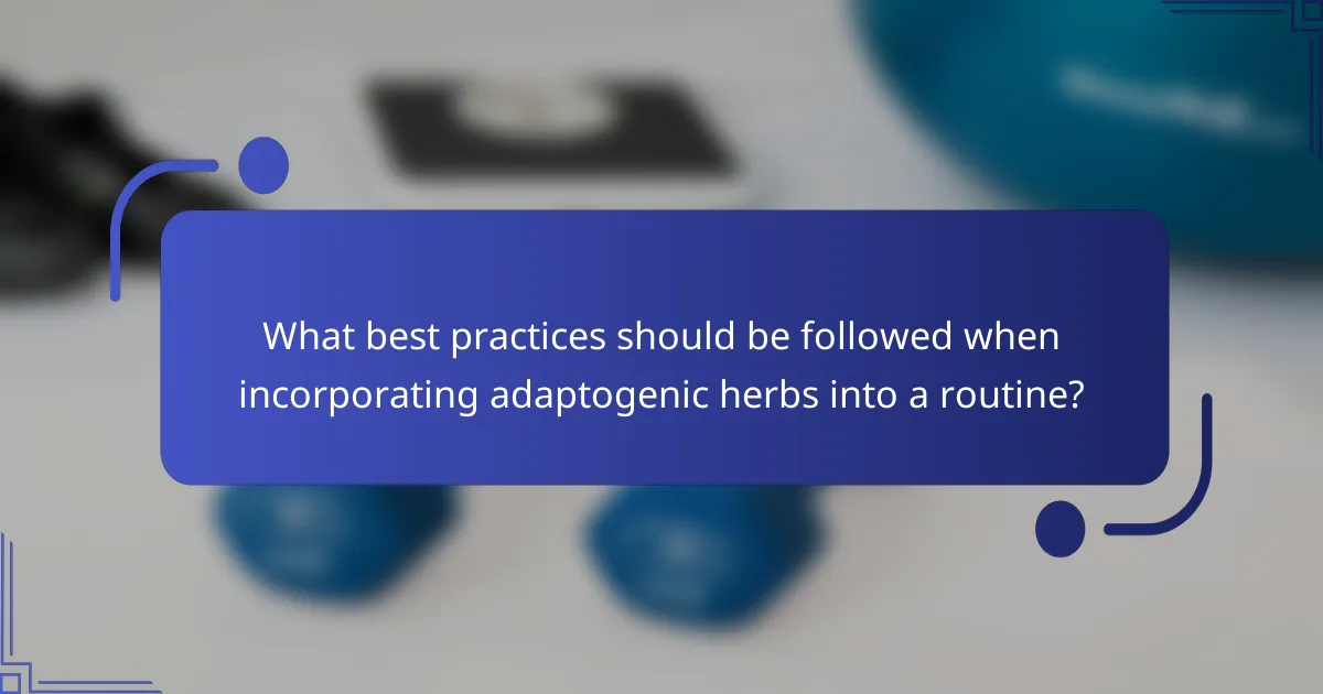 What best practices should be followed when incorporating adaptogenic herbs into a routine?
