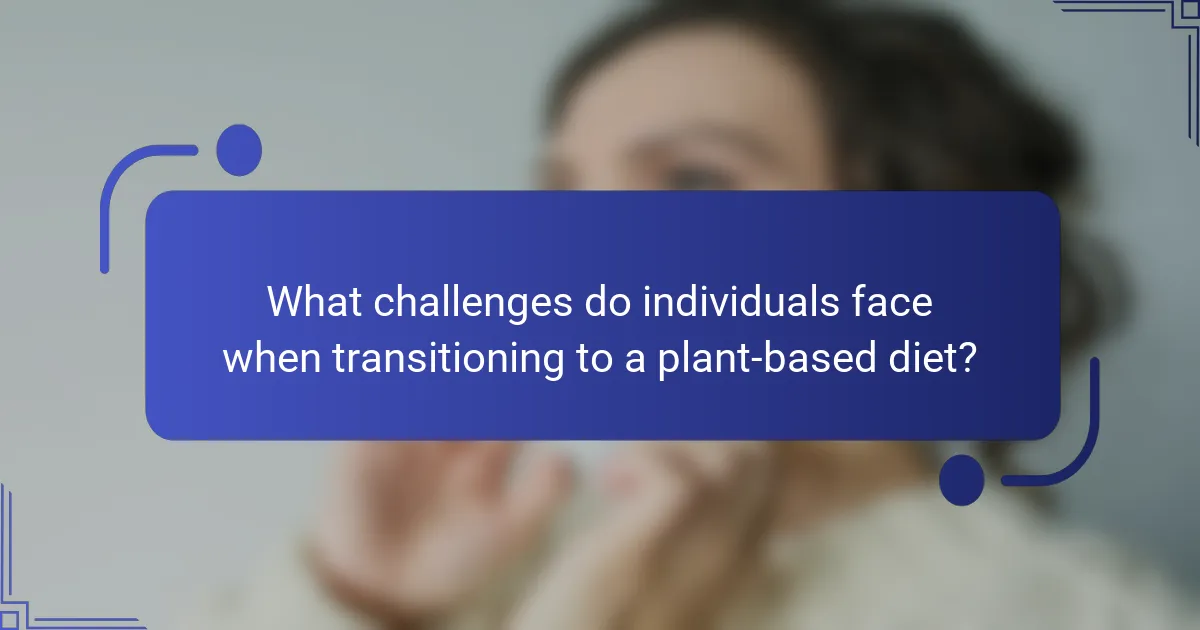What challenges do individuals face when transitioning to a plant-based diet?