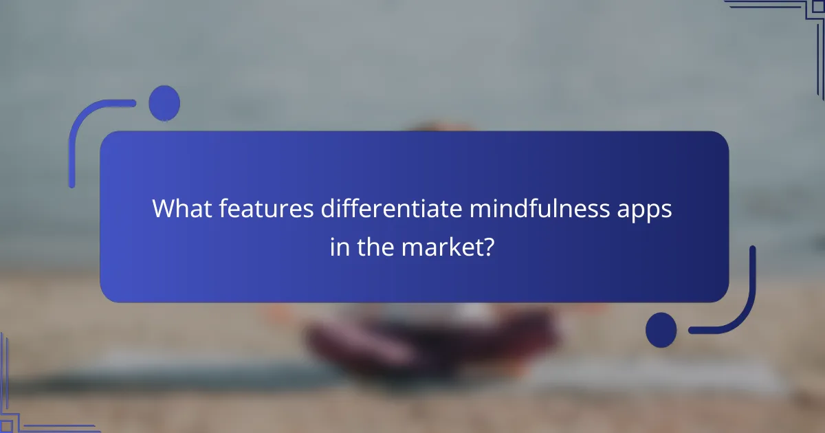 What features differentiate mindfulness apps in the market?