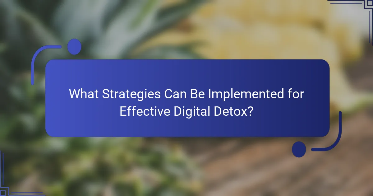 What Strategies Can Be Implemented for Effective Digital Detox?